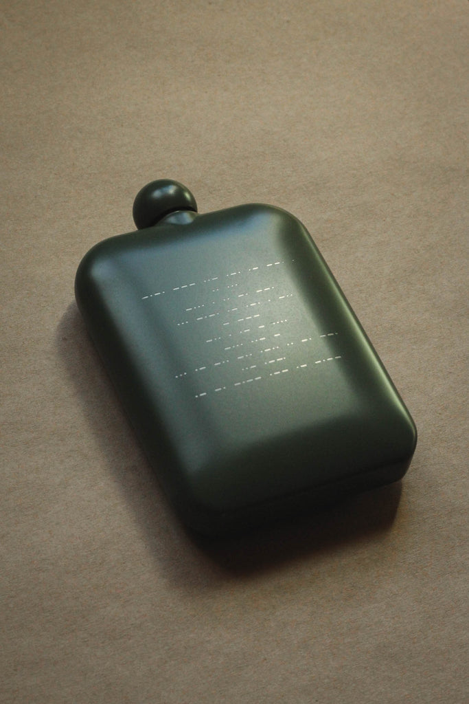 MORSE CODE WHISKEY FLASK CUSTOM MESSAGE