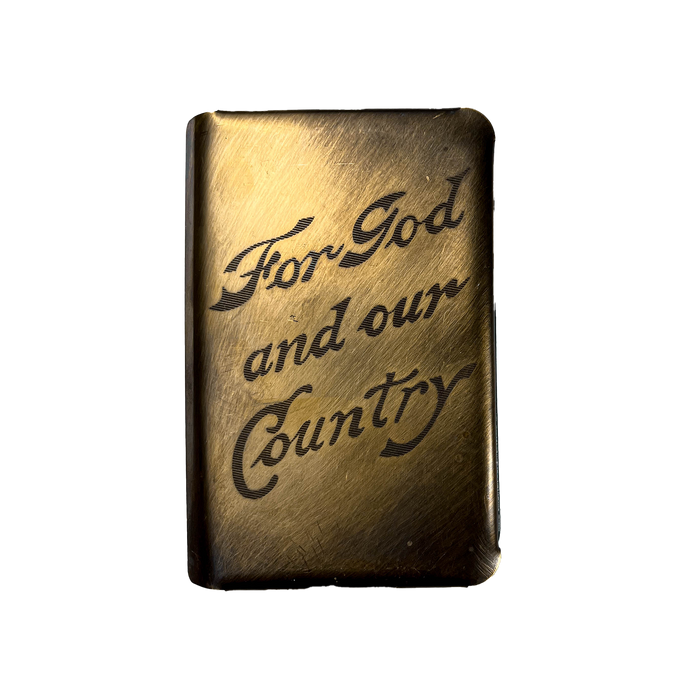 GOD AND COUNTRY BRASS HEART SHIELD BIBLE
