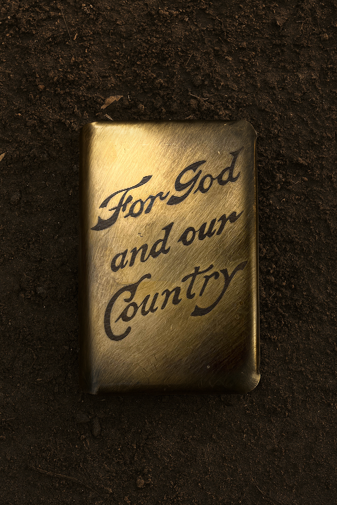 GOD AND COUNTRY BRASS HEART SHIELD BIBLE